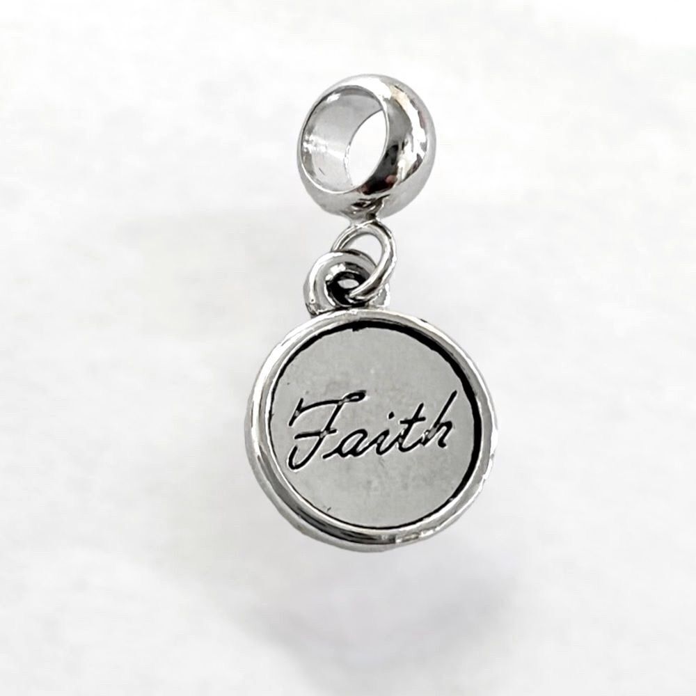 Silver Faith Dangle  Charm